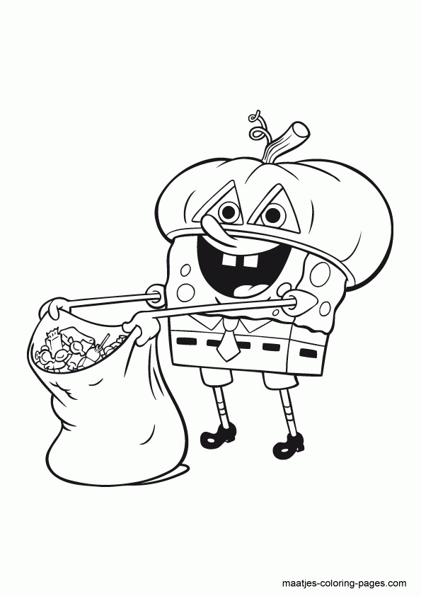 Spongebob Coloring Pages Halloween 12