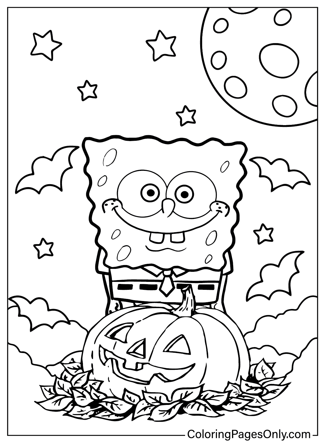 Spongebob Coloring Pages Halloween 13