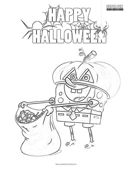 Spongebob Coloring Pages Halloween 92