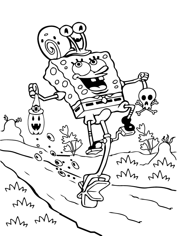 Spongebob Coloring Pages Halloween 94