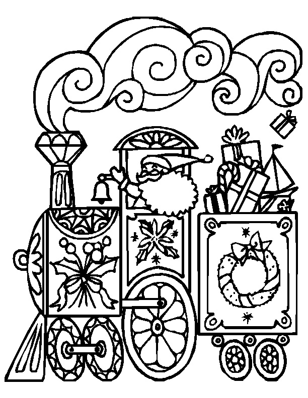 45 Christmas Train Coloring Page 10