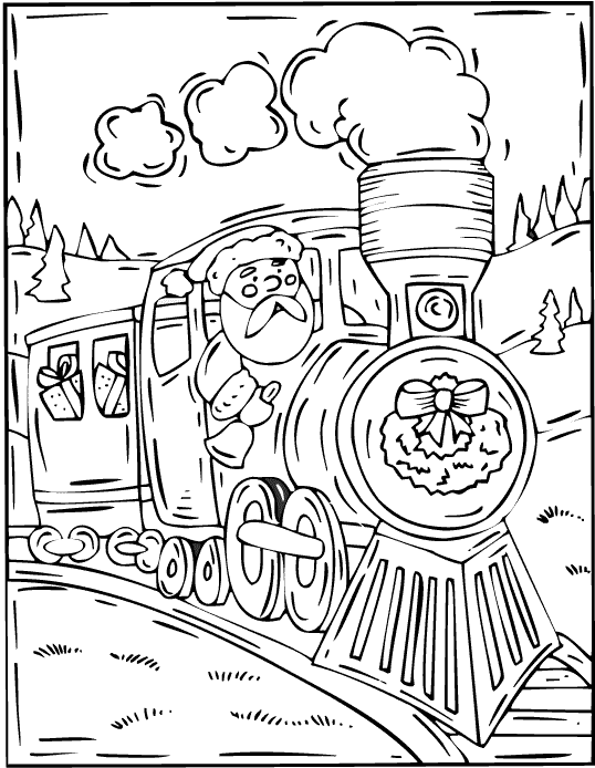 45 Christmas Train Coloring Page 11