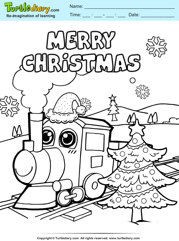 45 Christmas Train Coloring Page 2