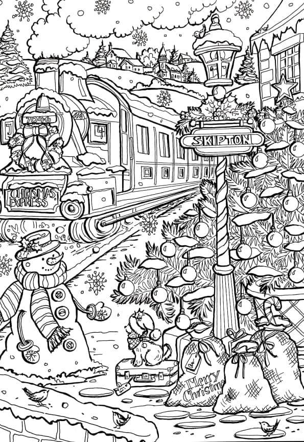 45 Christmas Train Coloring Page 46