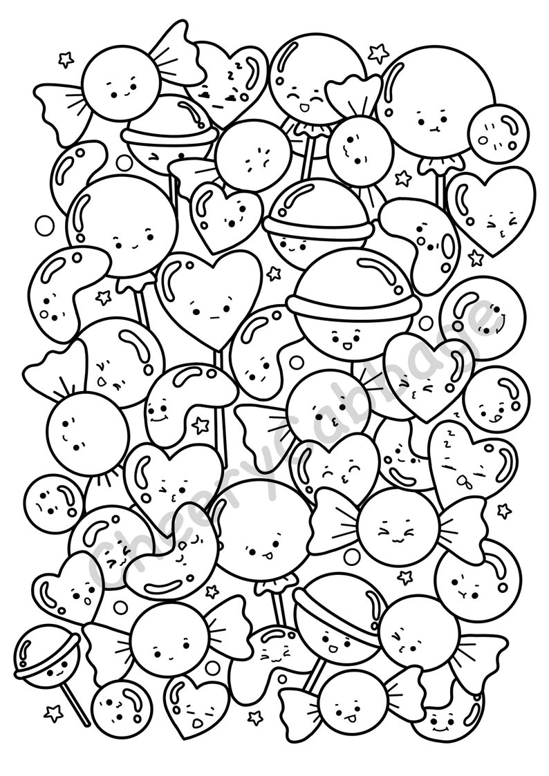 50 Candy Coloring Sheet 6