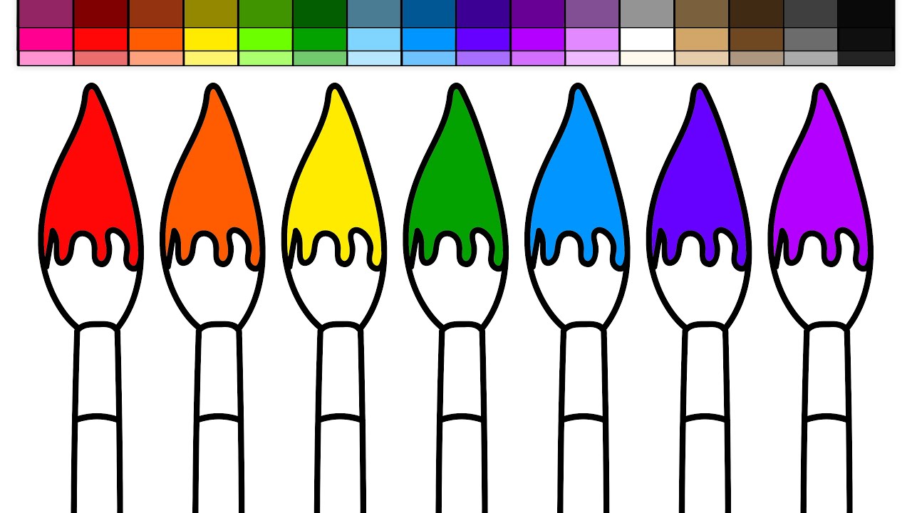 50 Paint Brushes Coloring Pages 37