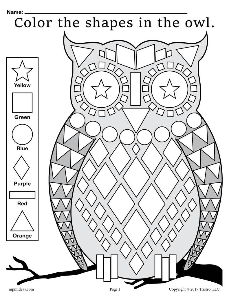 55 Color By Shape Coloring Pages 13