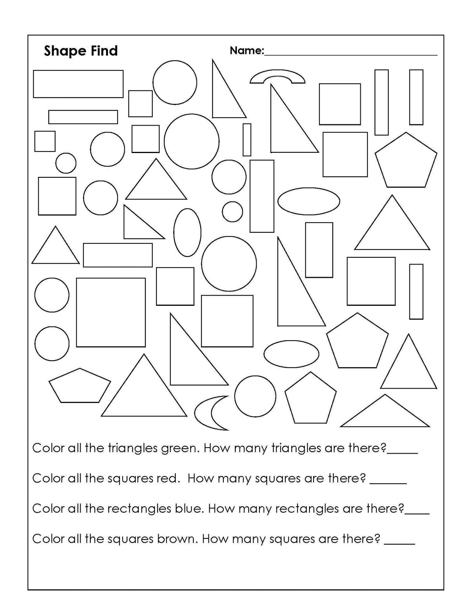 55 Color By Shape Coloring Pages 17