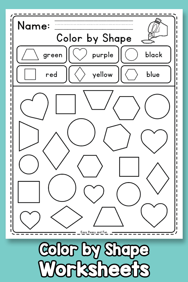 55 Color By Shape Coloring Pages 23