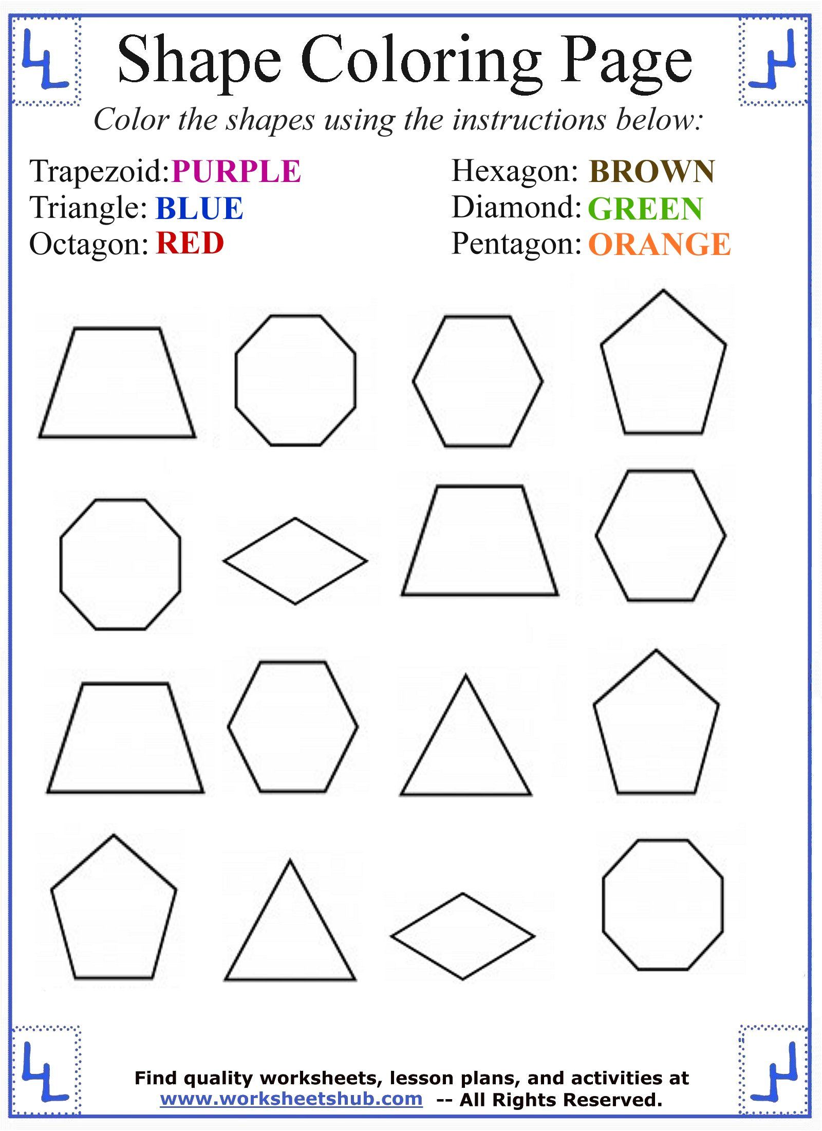 55 Color By Shape Coloring Pages 33