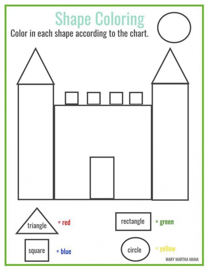 55 Color By Shape Coloring Pages 34