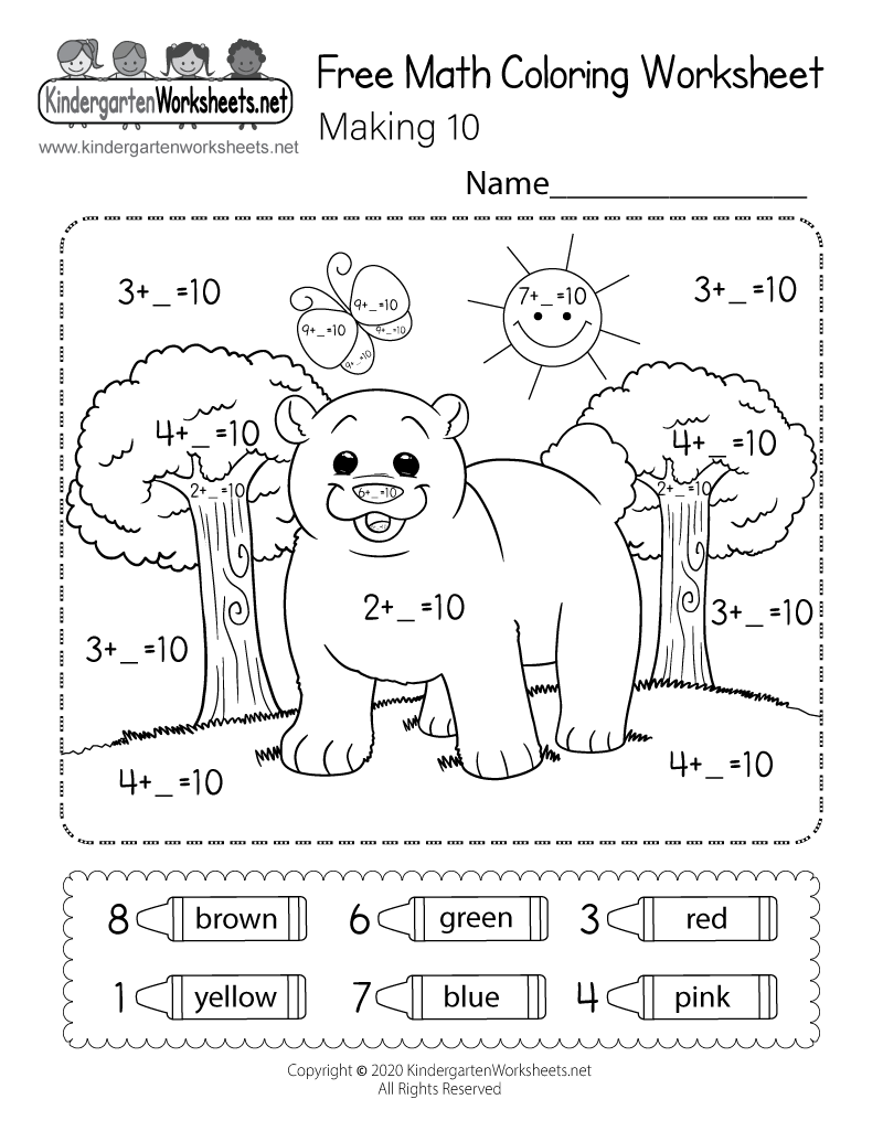 55 Kindergarten Math Coloring Pages 1