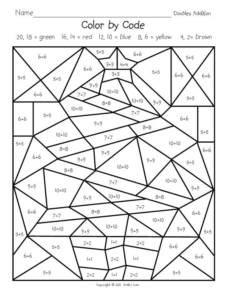 55 Math Addition Coloring Worksheets 23