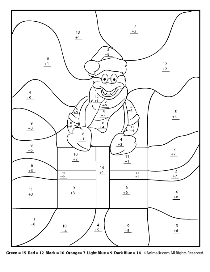 55 Math Addition Coloring Worksheets 25