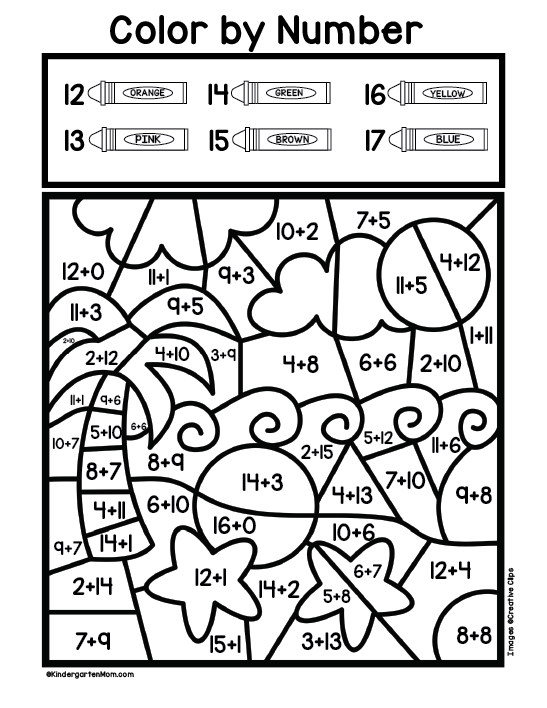 55 Math Addition Coloring Worksheets 3