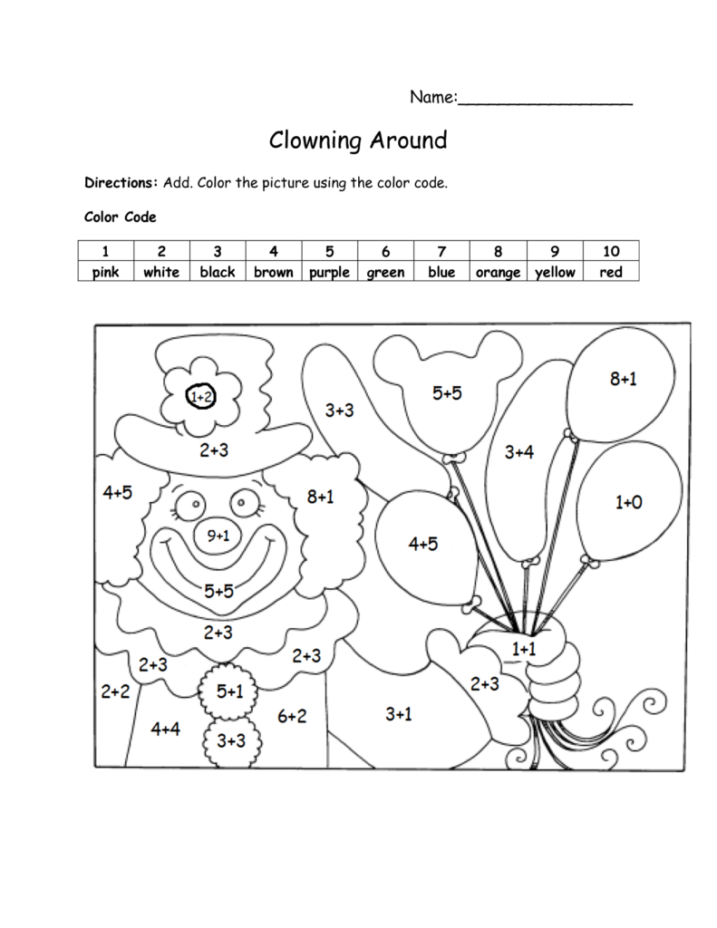 55 Math Addition Coloring Worksheets 38