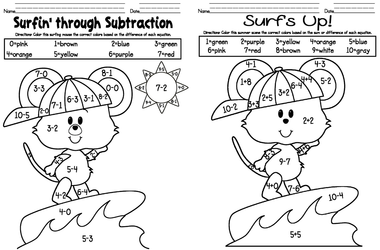 55 Math Addition Coloring Worksheets 41