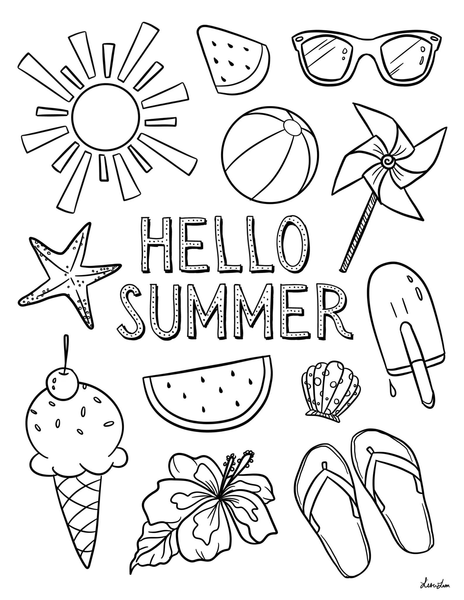 55 Printable Summer Coloring Sheets 25