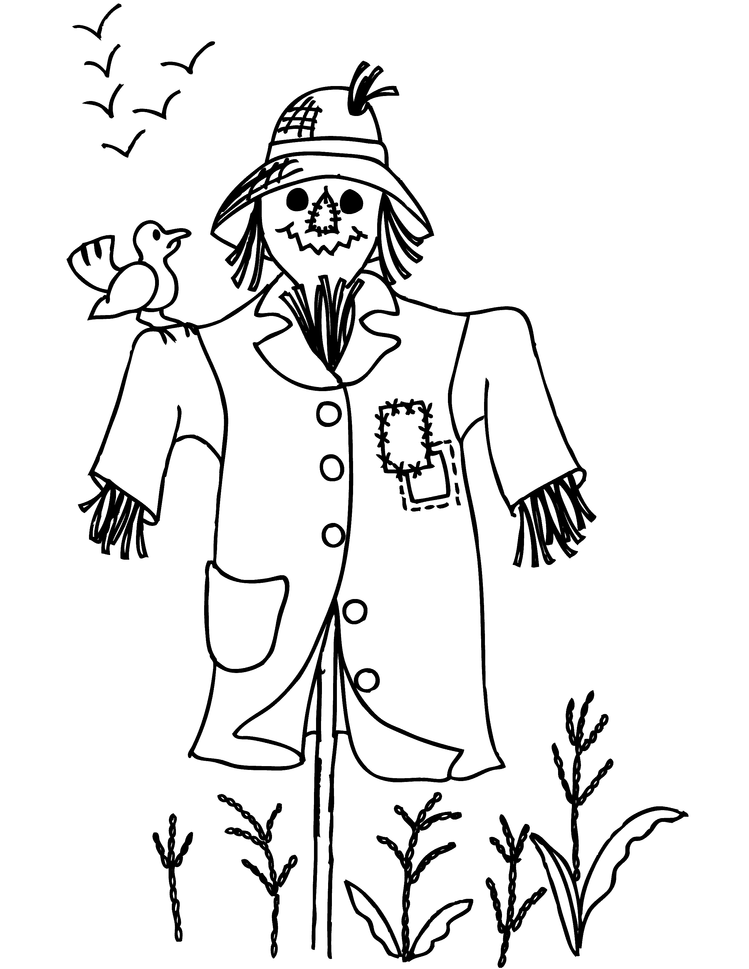 55 Scarecrow Coloring Pictures 17