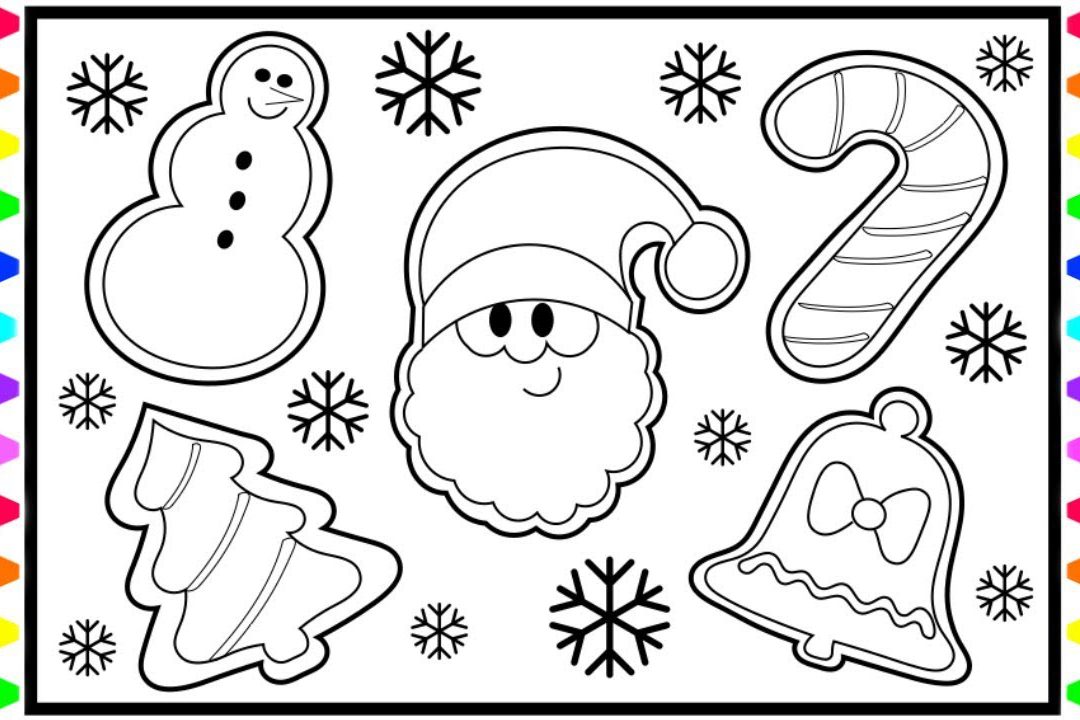 60 Christmas Cookies Coloring Page 25