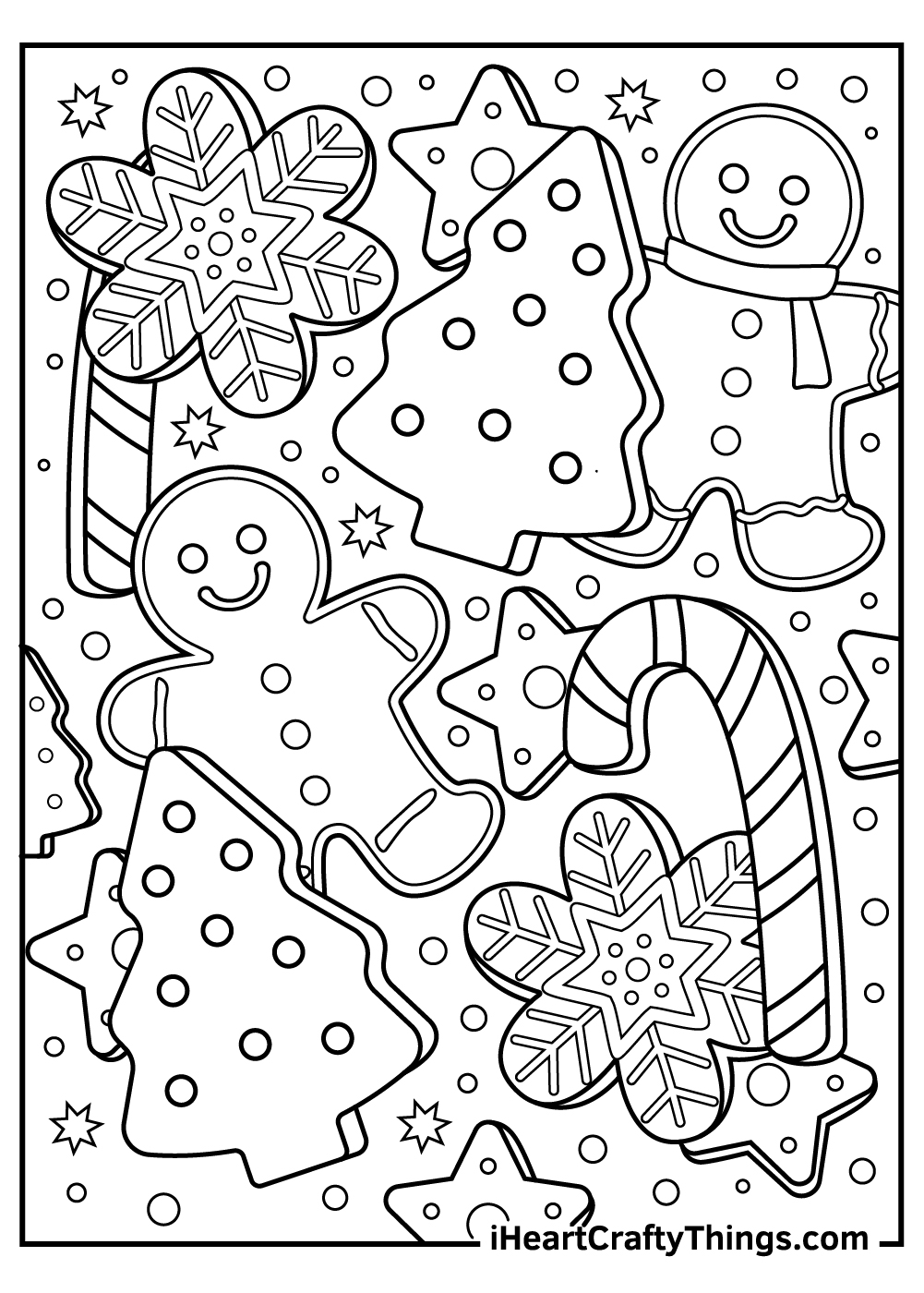 60 Christmas Cookies Coloring Page 30