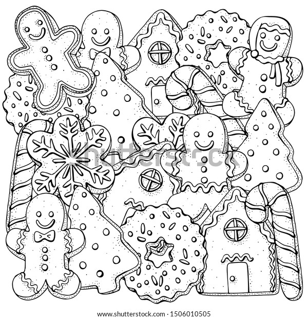 60 Christmas Cookies Coloring Page 33