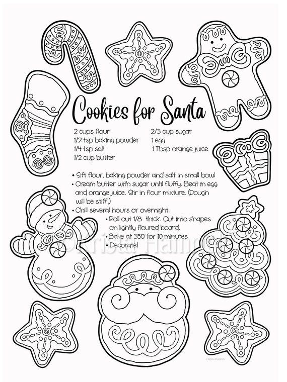 60 Christmas Cookies Coloring Page 35