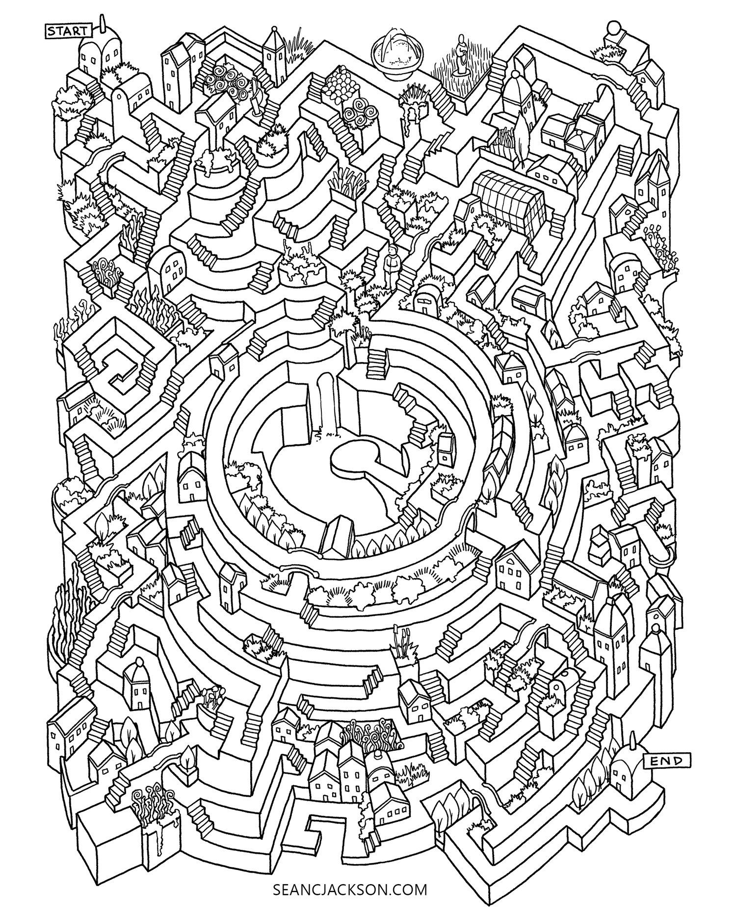 80 Printable Garden Maze Coloring Pages 37