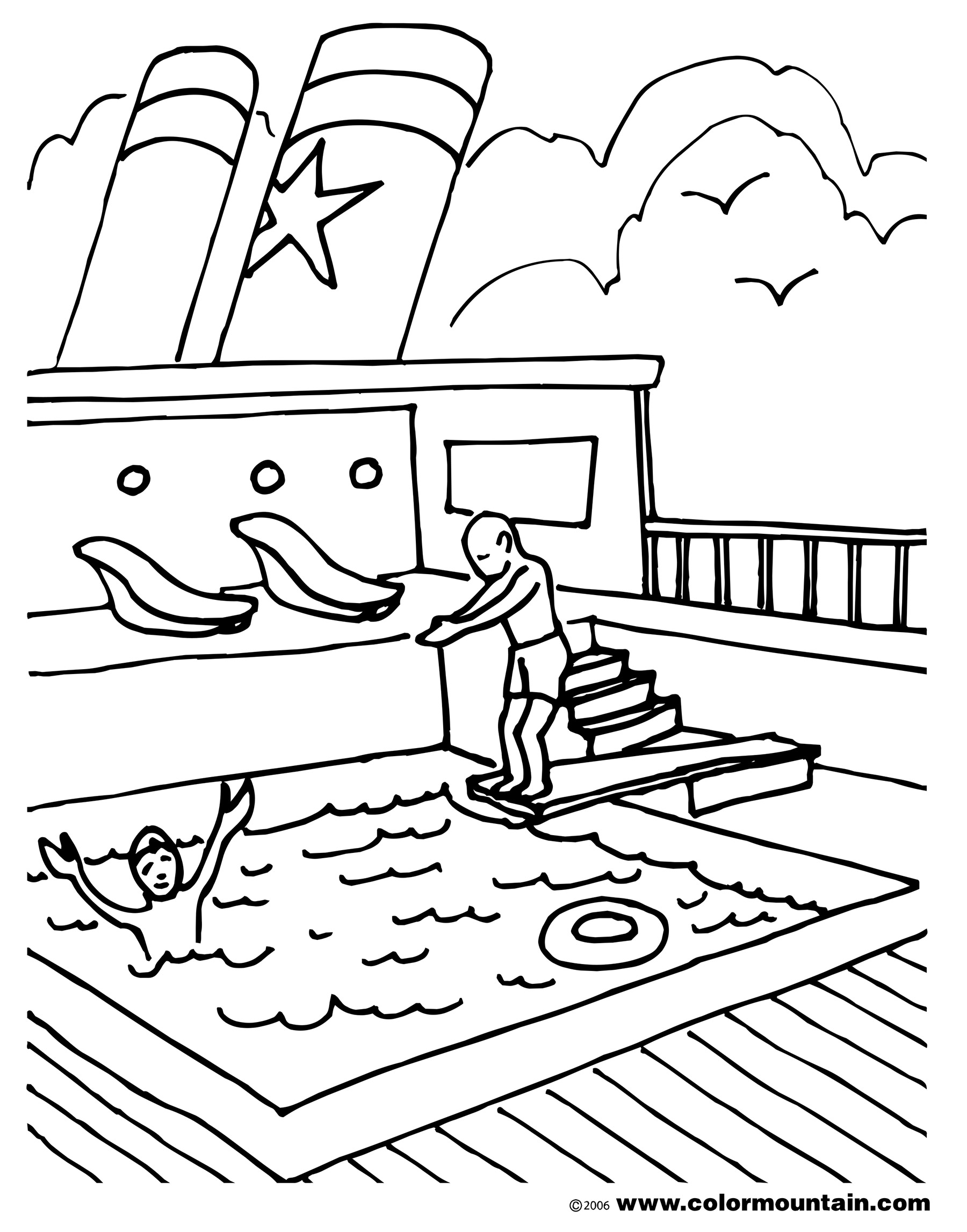 80 Printable Outdoor Swimming Pool Coloring Pages 16