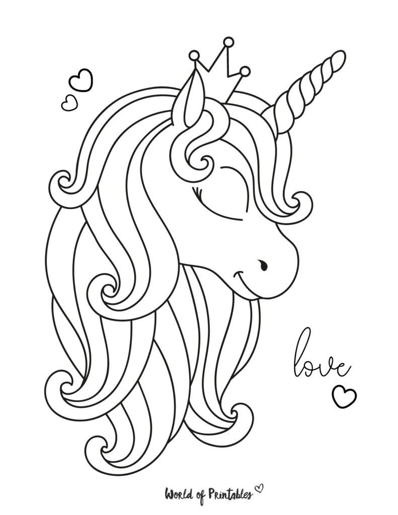 90 Printable Unicorn Coloring Printout 5