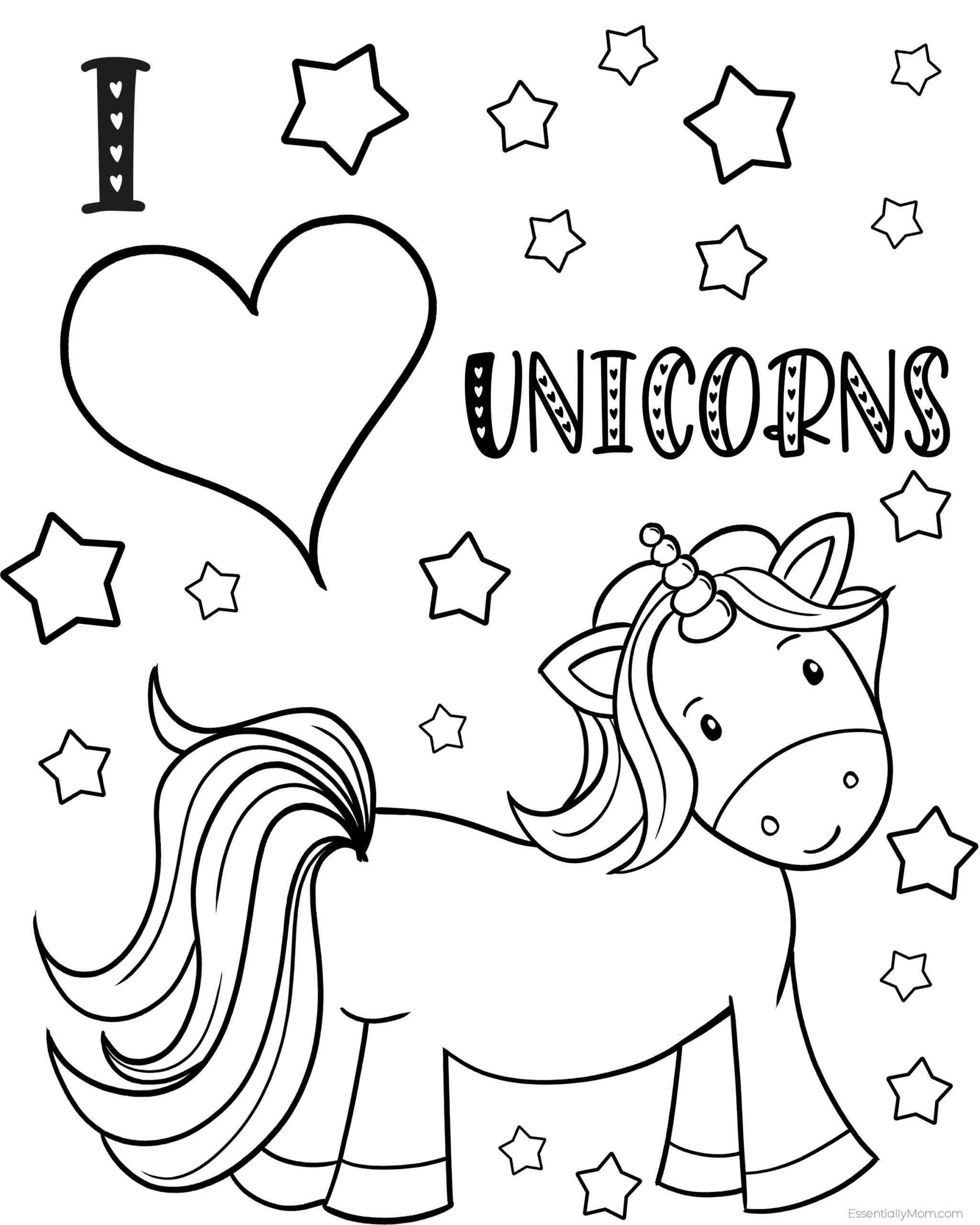 90 Printable Unicorn Coloring Printout 56