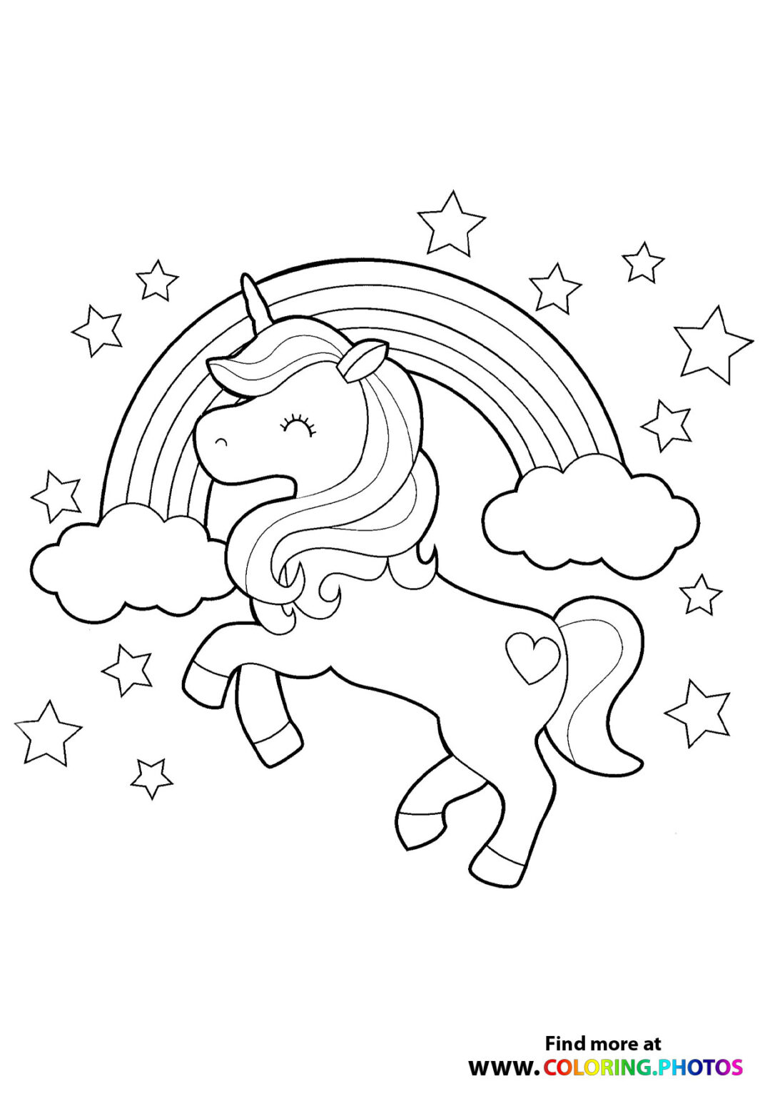 90 Printable Unicorn Coloring Printout 57