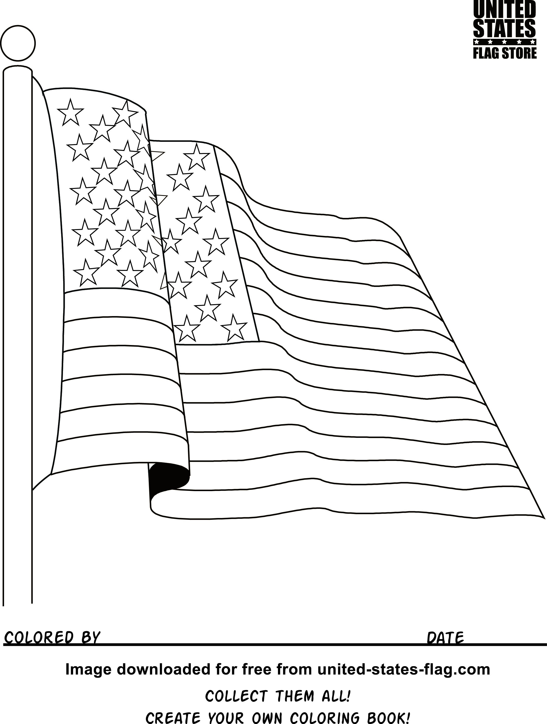 60 Printable American Flag Coloring Sheet 40