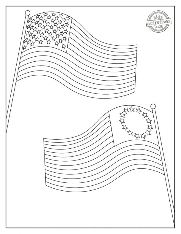 60 Printable American Flag Coloring Sheet 5