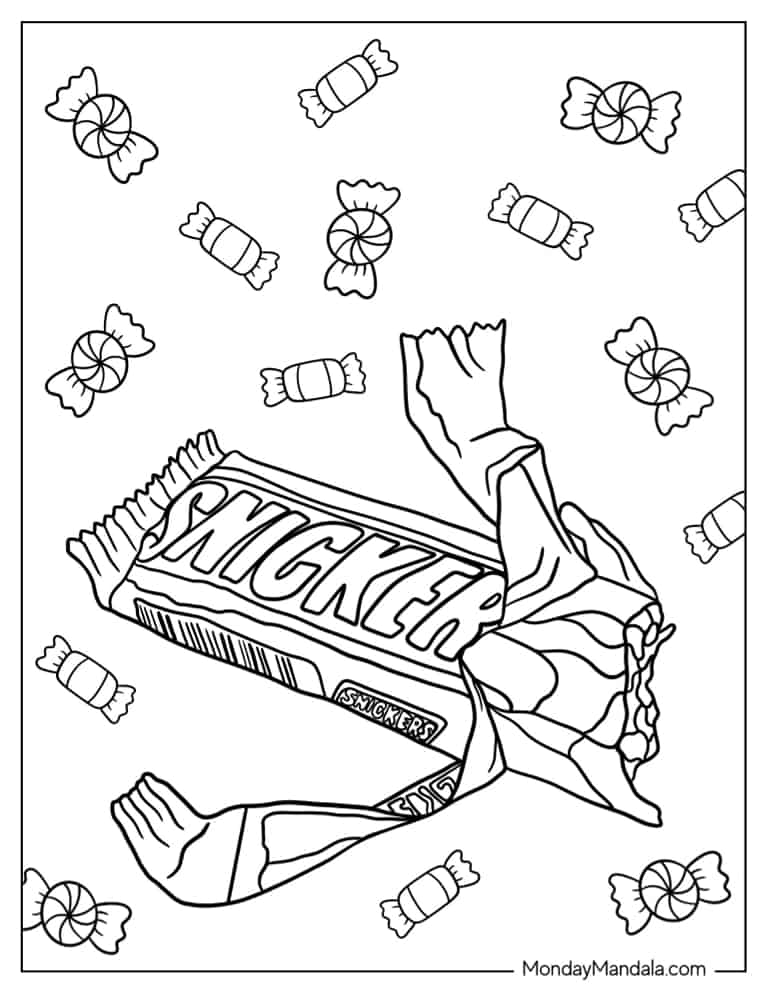 60 Printable Candy Coloring Sheets 35