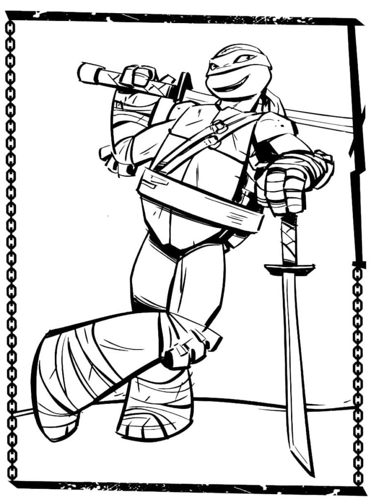 60 Printable Coloring Sheets Ninja Turtles 18