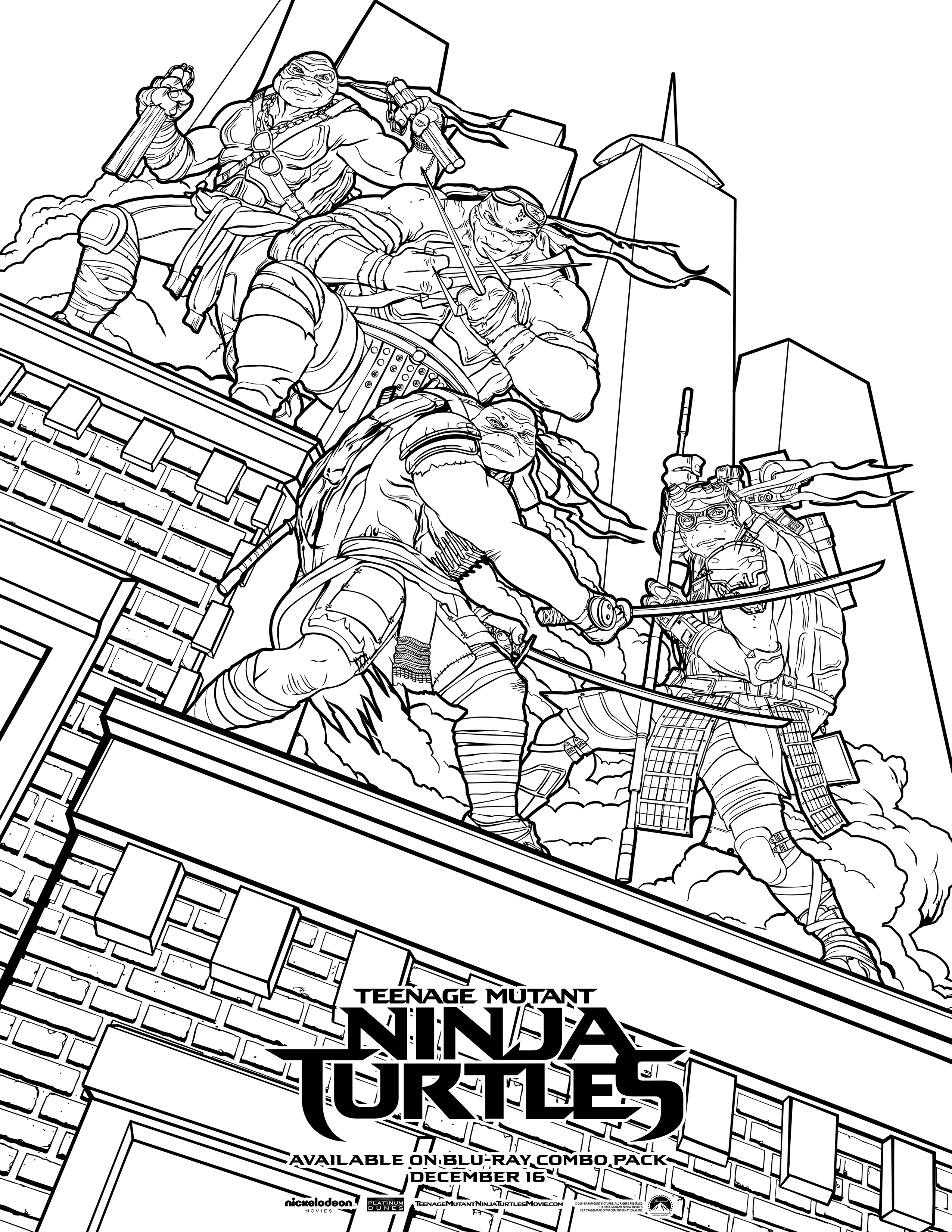 60 Printable Coloring Sheets Ninja Turtles 56