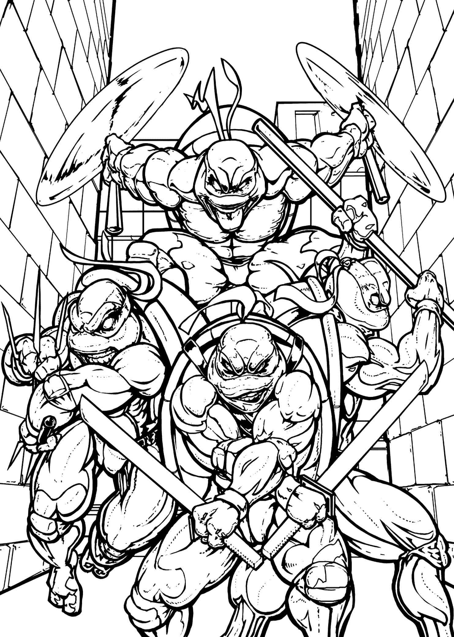 60 Printable Coloring Sheets Ninja Turtles 8