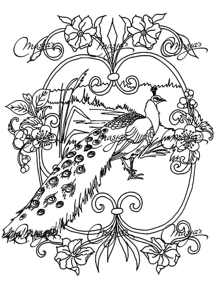 Get 85 Printable Coloring Pages Of Peacocks Ideas 14