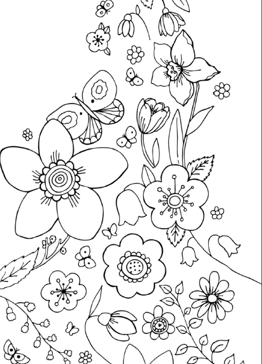 Get 85 Spring Flowers Coloring Ideas 1