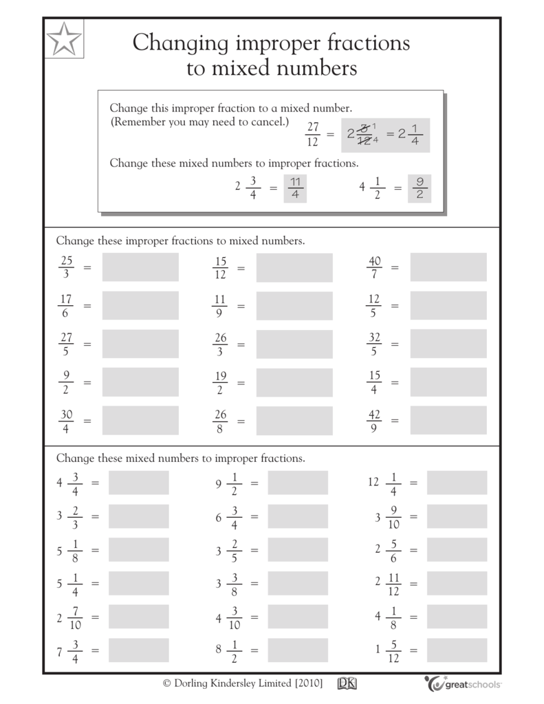 Save 60 Improper Fractions To Mixed Numbers Worksheets Ideas 13