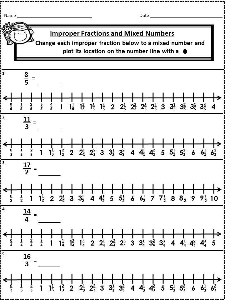 Save 60 Improper Fractions To Mixed Numbers Worksheets Ideas 14