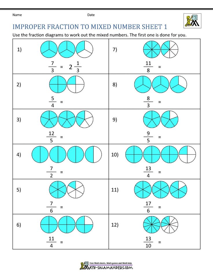 Save 60 Improper Fractions To Mixed Numbers Worksheets Ideas 27