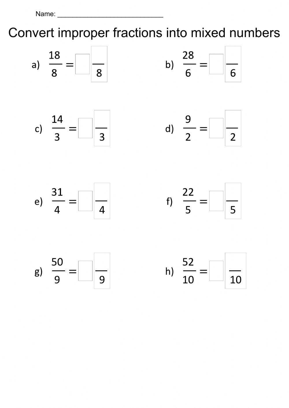 Save 60 Improper Fractions To Mixed Numbers Worksheets Ideas 34