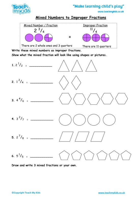 Save 60 Improper Fractions To Mixed Numbers Worksheets Ideas 42