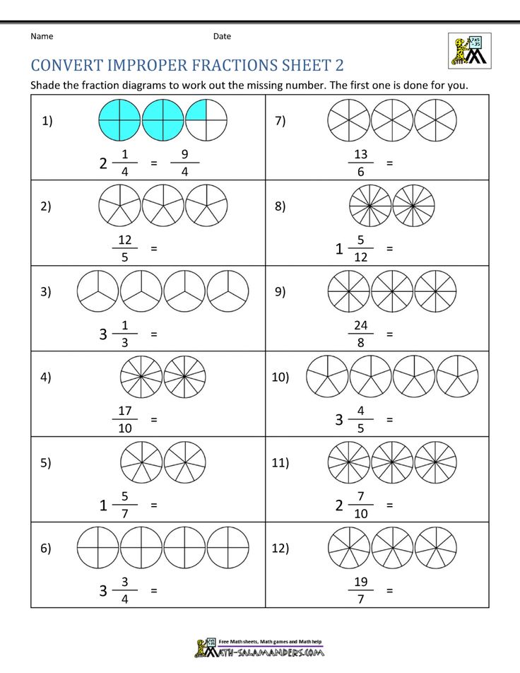 Save 60 Improper Fractions To Mixed Numbers Worksheets Ideas 45