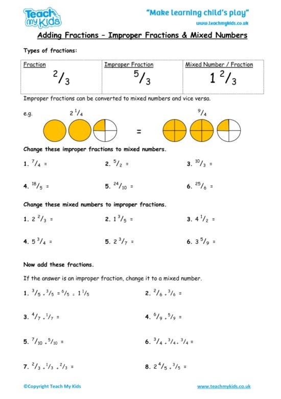 Save 60 Improper Fractions To Mixed Numbers Worksheets Ideas 59